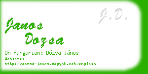 janos dozsa business card